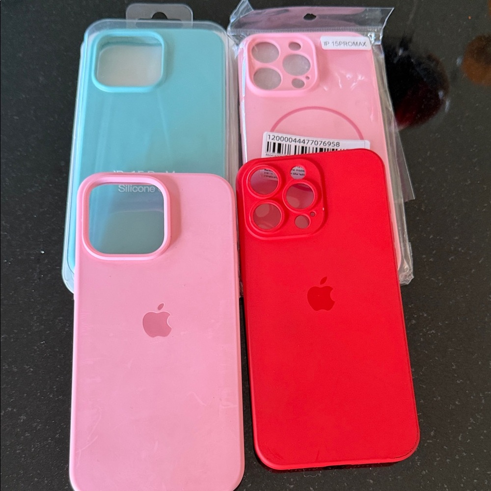 Like Apple Silicone iPhone Cases - Pink, Red, and Turquoise
